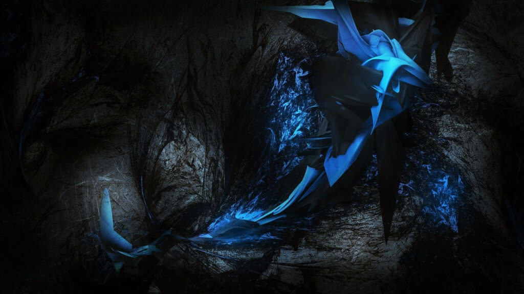 Mysterious Dark Blue Abstract Wallpaper - Enigmatic Digital Art