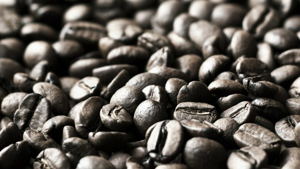 Rich Textured Dark Brown Coffee Beans - Wallpaper Background