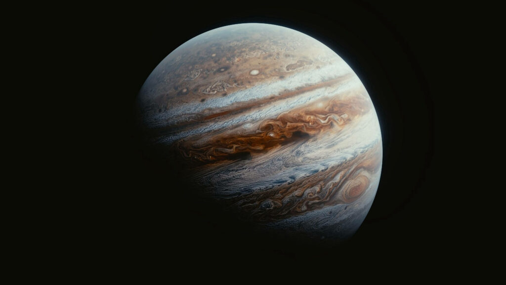Stunning Dark Brown Planet Wallpaper with Intricate Atmosphere