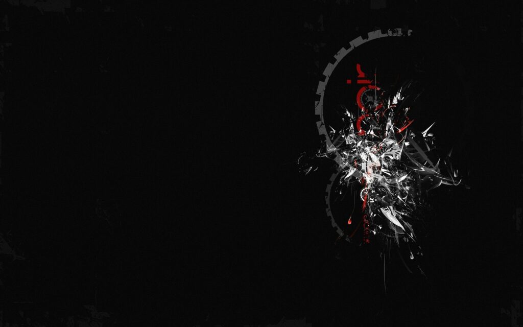 Dark Fantasy Wallpaper: Intricate Abstract Design on Black Background