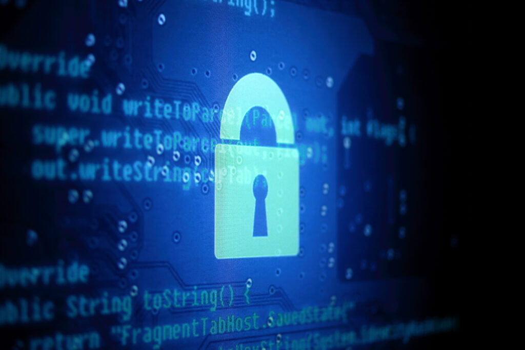 Futuristic Hacker Wallpaper: Blue Cybersecurity Interface Background