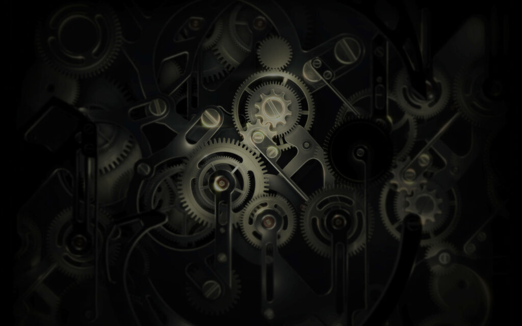 Dark Gear Symmetry: A Huawei Mate Wallpaper
