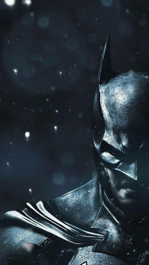 Dark Batman Half-Portrait Wallpaper for Intense iPhone Aesthetic