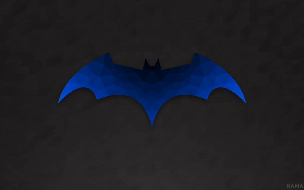 Bold and Beautiful: Blue Gradient Batman Logo Wallpaper for your Monitor Screen