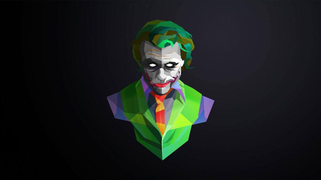 The Dark Knight Rises: Black Ultra HD Joker Vector Wallpaper with Vector Design on Dark Background