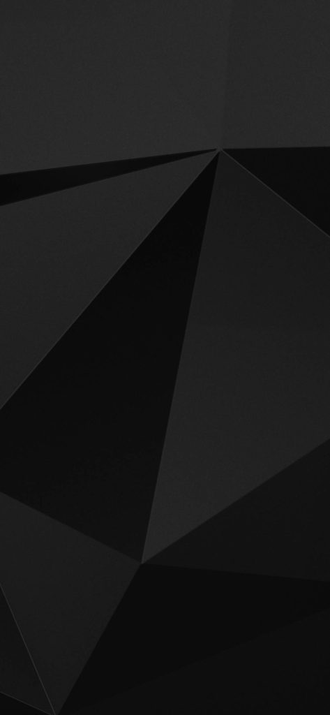 Dark minimal iPhone wallpaper with geometric diamond pattern in black and grey low-poly design