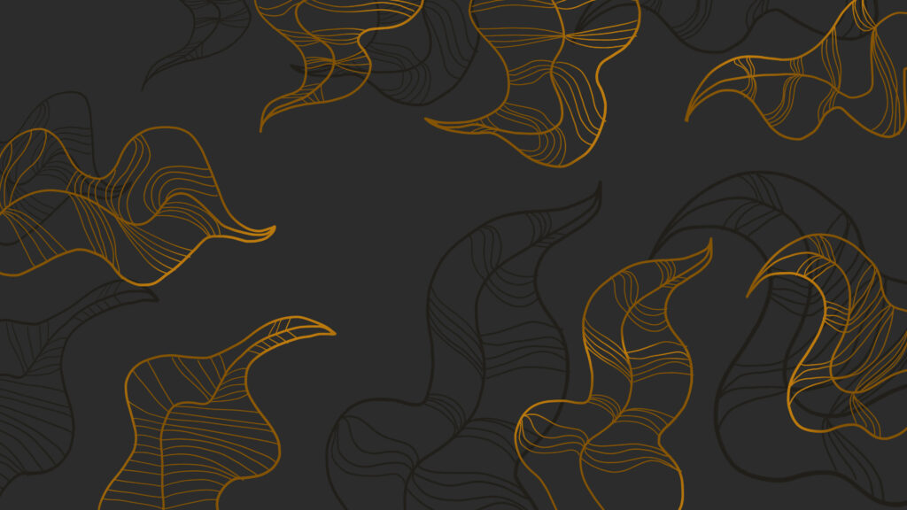Elegant Dark Minimalist Wallpaper with Wavy Abstract Plant Design