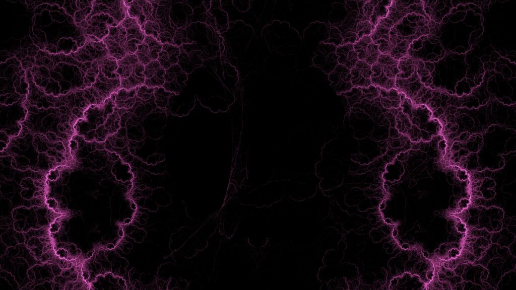Dark Purple Abstract Wallpaper - Fractal Patterns on Black Background