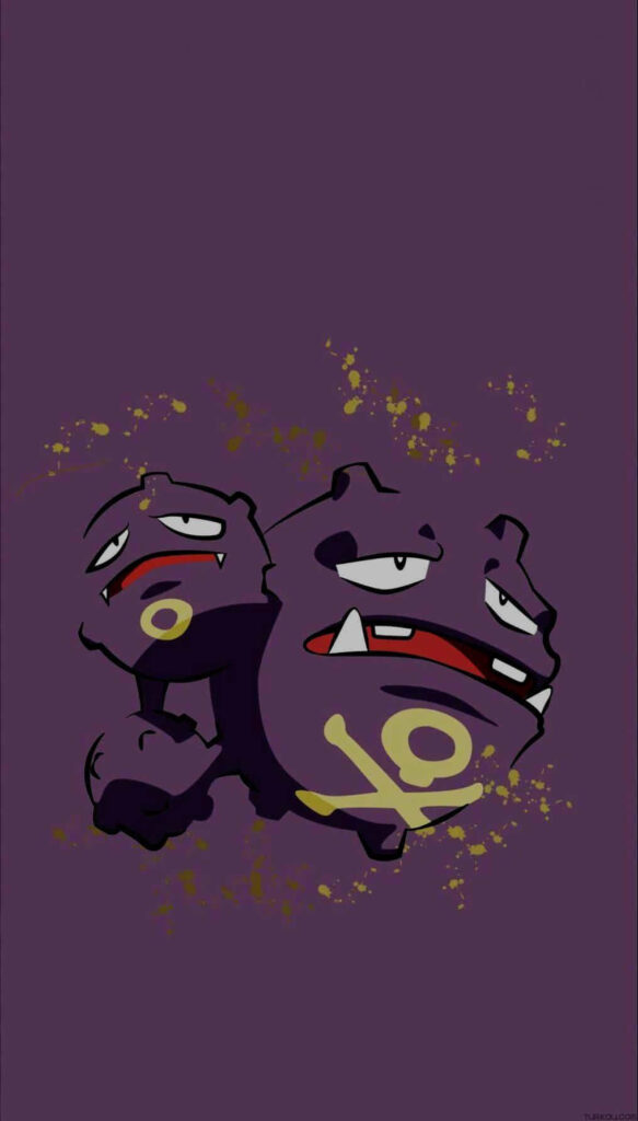 Dark Purple Weezing Wallpaper: Grunge Pokémon Design