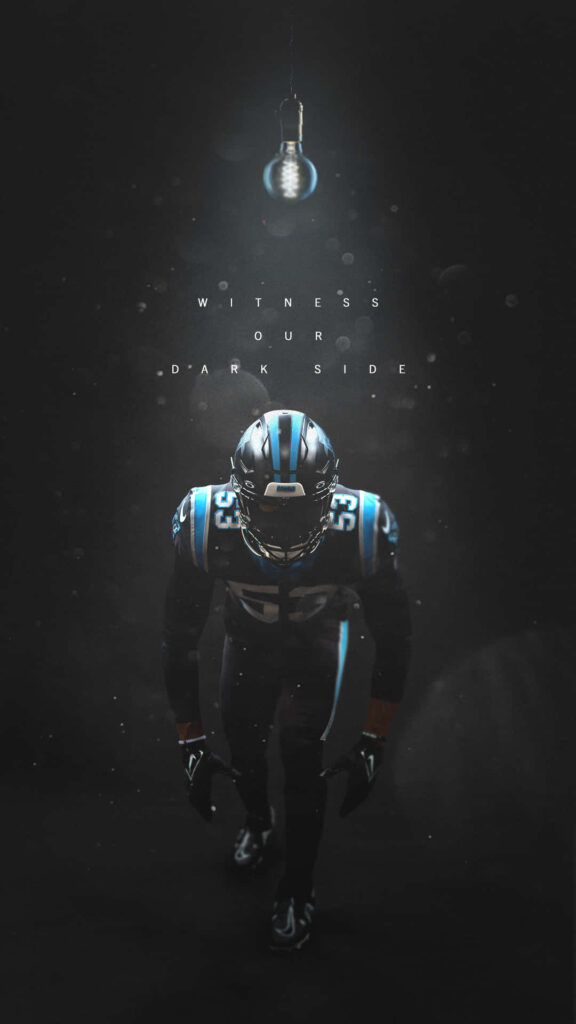 Brian Burns Carolina Panthers wallpaper intense dark smoky background NFL football art