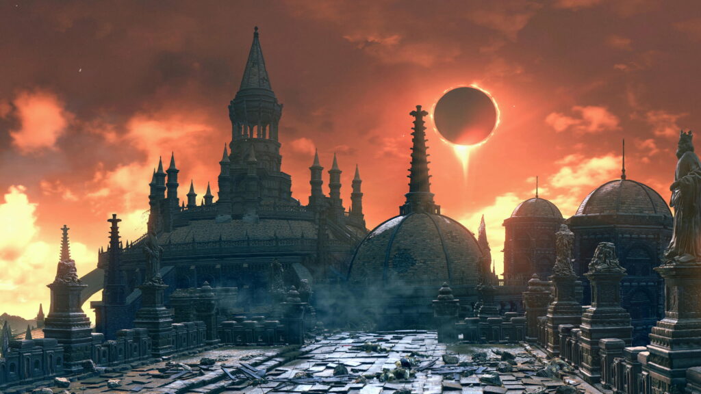 Embrace the Shadows: Dark Souls III Eclipse Unleashed - Captivating QHD Wallpaper