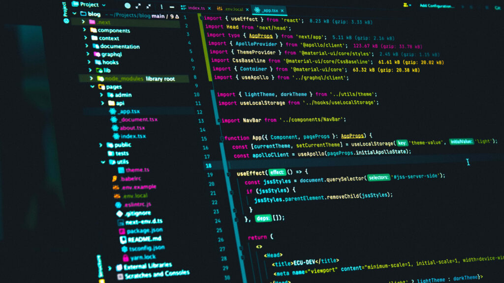 Dark Themed JavaScript Code Wallpaper for Developers - Modern Design