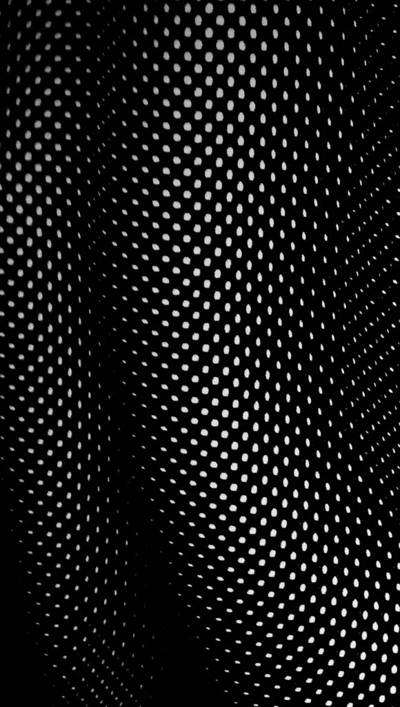 Dark Mesh: A Mesmerizing 3D Dot Wave Pattern in HD for Your Simple Black Phone Wallpaper Background