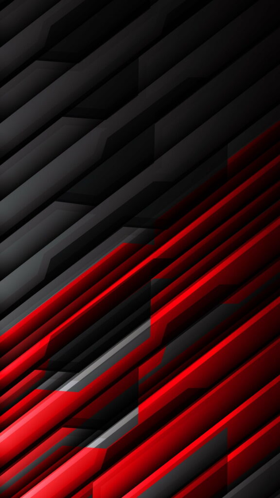3D abstract wallpaper with black and red diagonal stripes for bold modern mobile backgrounds