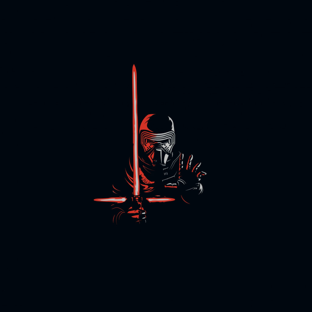 Kylo Ren: Unleashing Dark Power with his Crossguard Lightsaber - Epic Star Wars Ipad Background Wallpaper
