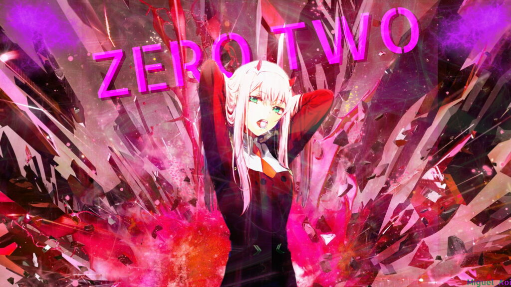 Zero Two : Embracing the Abstract Anime Aesthetic Wallpaper