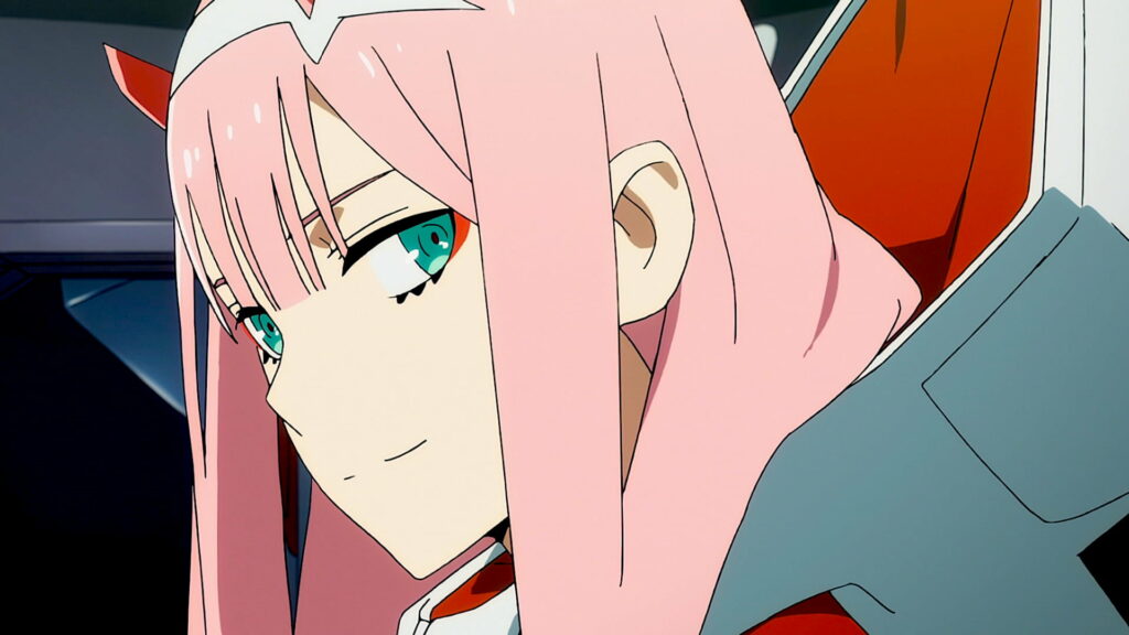 Destined Love: Zero Two and Hiro's Passionate Anime Encounter in Darling In The FranXX Wallpaper