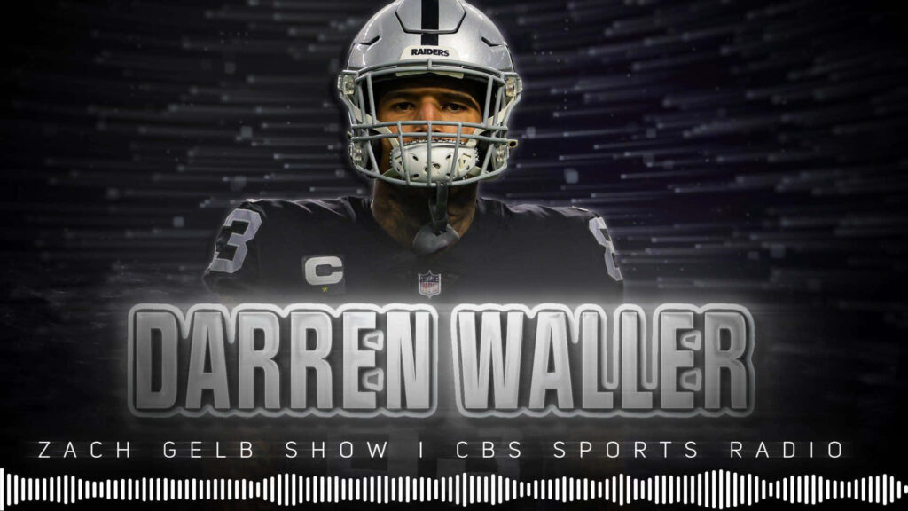 Darren Waller Raiders helmet portrait with dynamic background and dramatic light flares wallpaper
