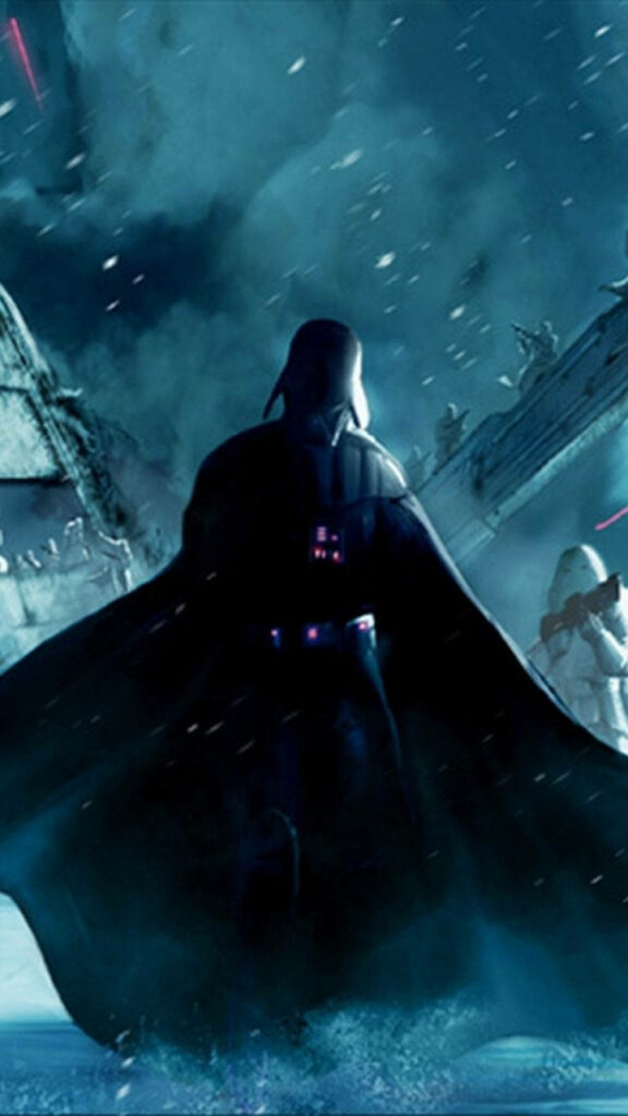 Darth Vader Snowy Battlefield Wallpaper - Star Wars Dark Design