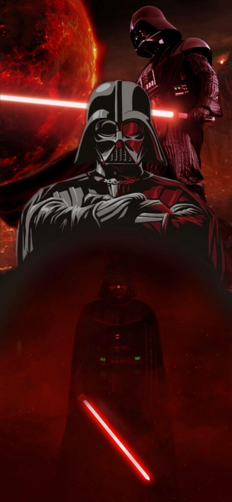Intense Darth Vader Wallpaper: Ominous Sith Lord with Lightsaber