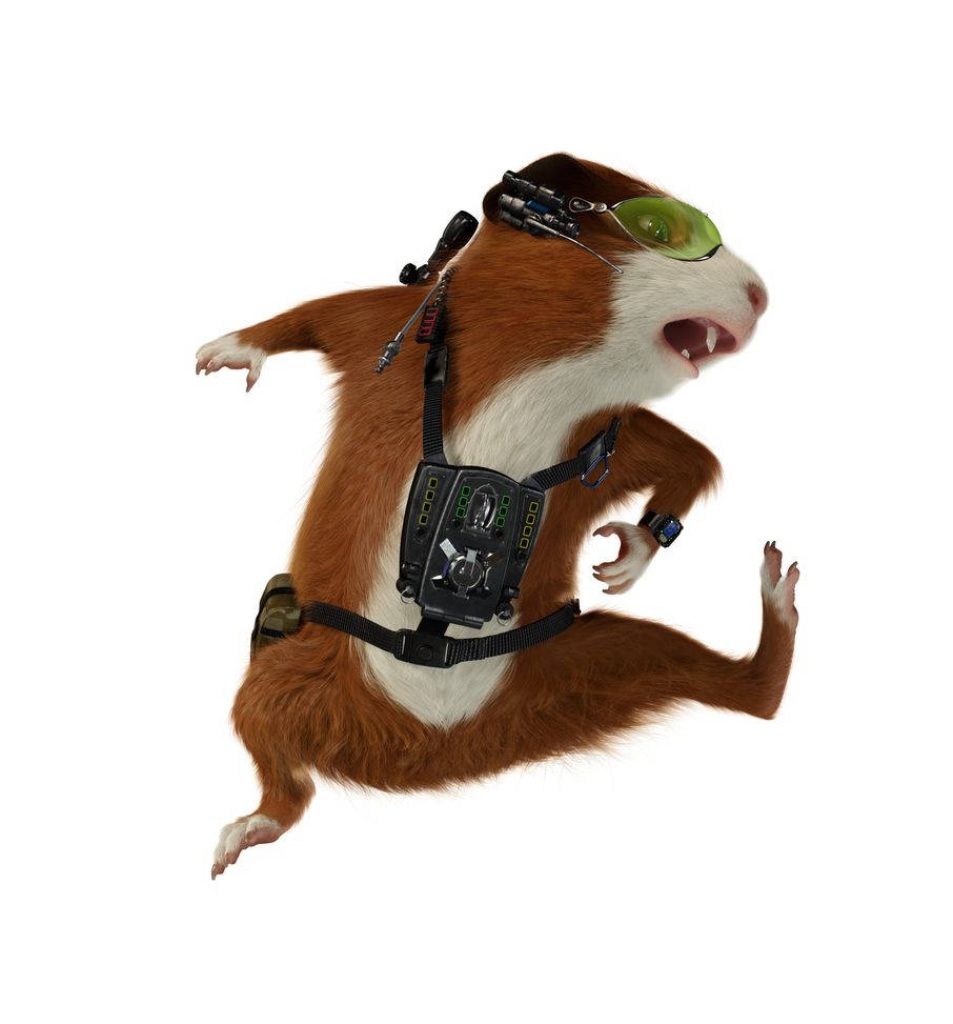 Darwin guinea pig hero from Disney G-Force in tactical gear CGI wallpaper action pose