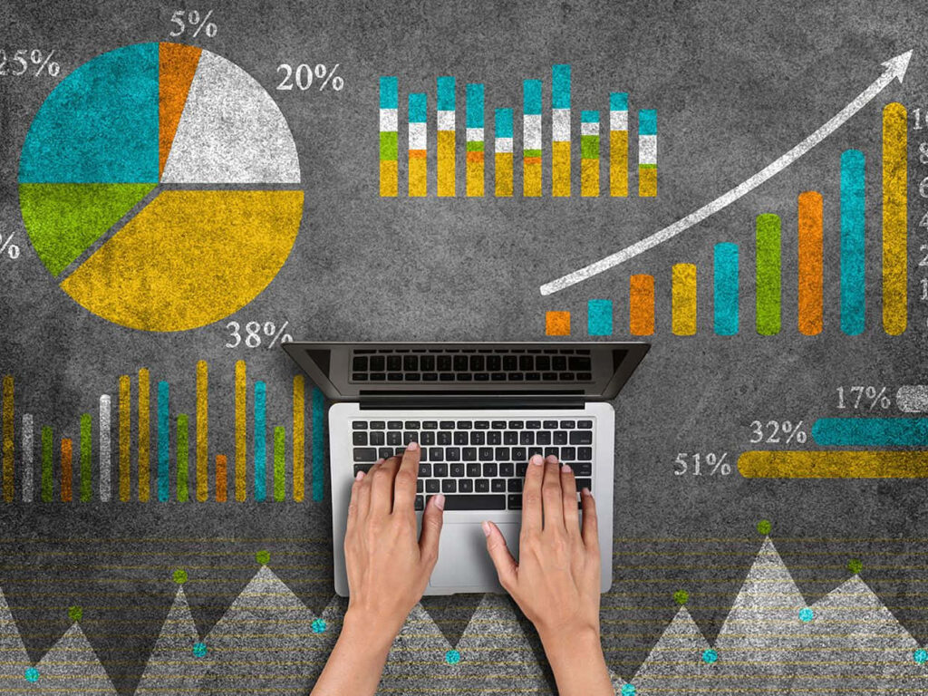 Vibrant Wallpaper: Data Analysis & Career Growth with Laptop Insights