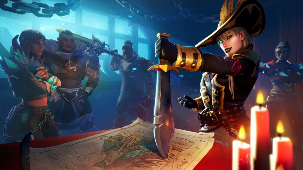 The Bold Captain of Dauntless Forges Her Destiny Amidst a Watchful Audience: An Epic 8k Gaming Backdrop Wallpaper