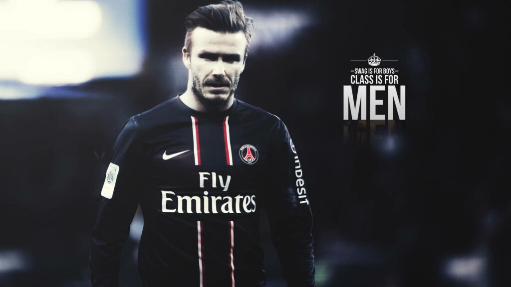Stylish David Beckham PSG Jersey Wallpaper - Soccer Superstar Art