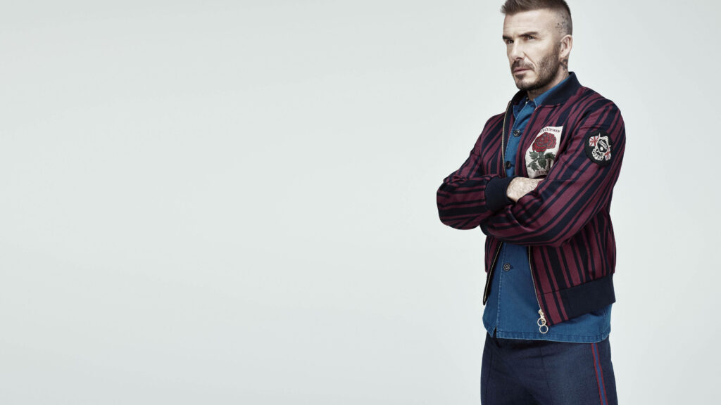 David Beckham in Kent & Curwen Jacket: Stylish Wallpaper Background