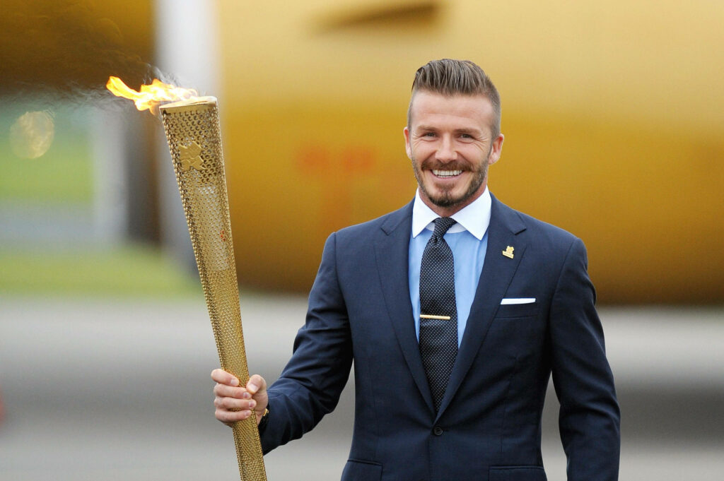 David Beckham with Olympic Torch: 2012 London Olympics Wallpaper
