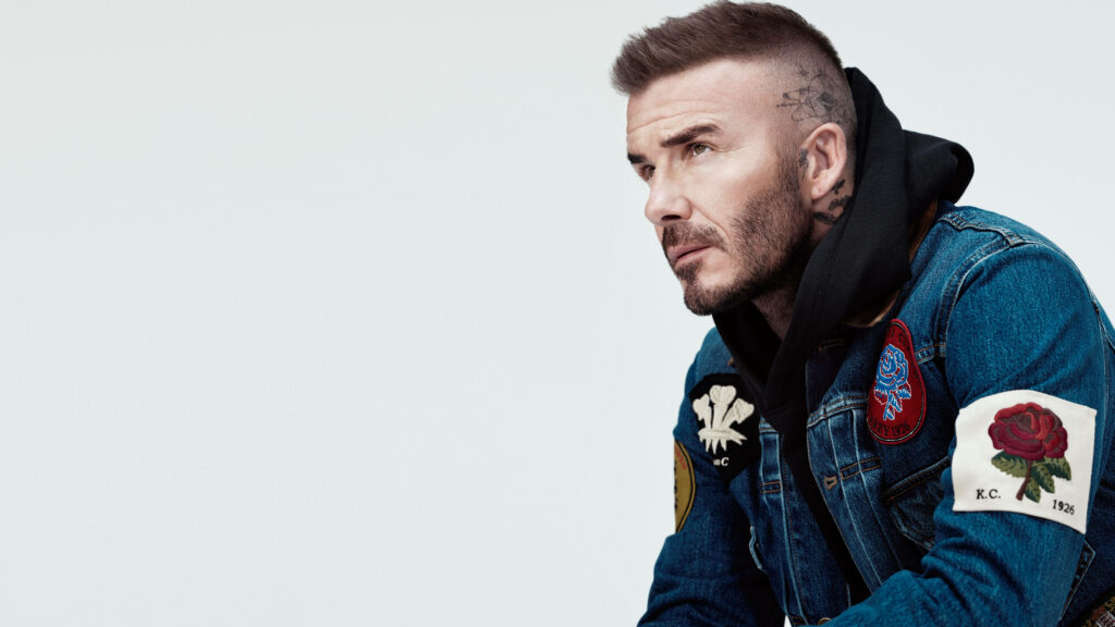 David Beckham’s Stylish Denim Jacket: Casual Chic Wallpaper Background