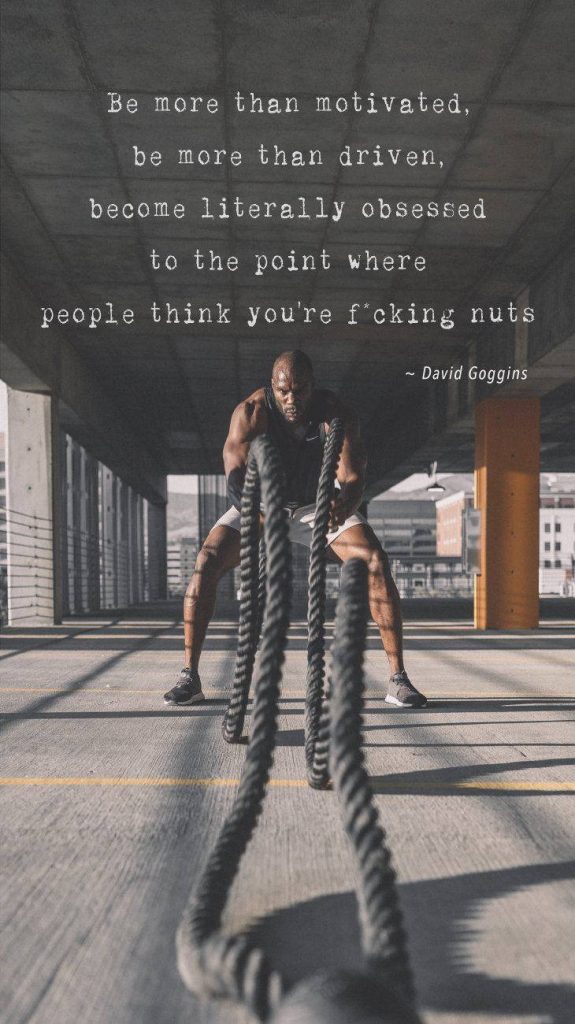 David Goggins intense battle rope workout industrial gym motivational fitness wallpaper background