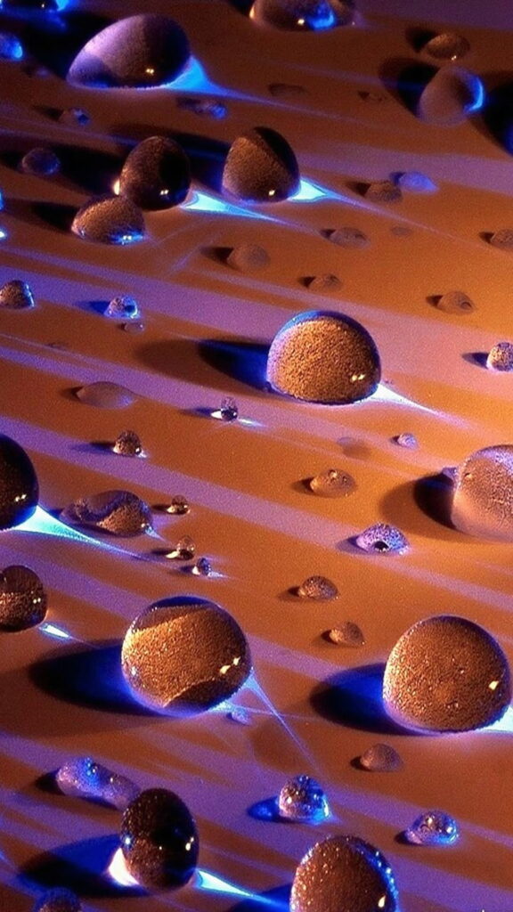 Dreamy Cascades: Mesmerizing 3D Waterdrops HD Phone Wallpaper