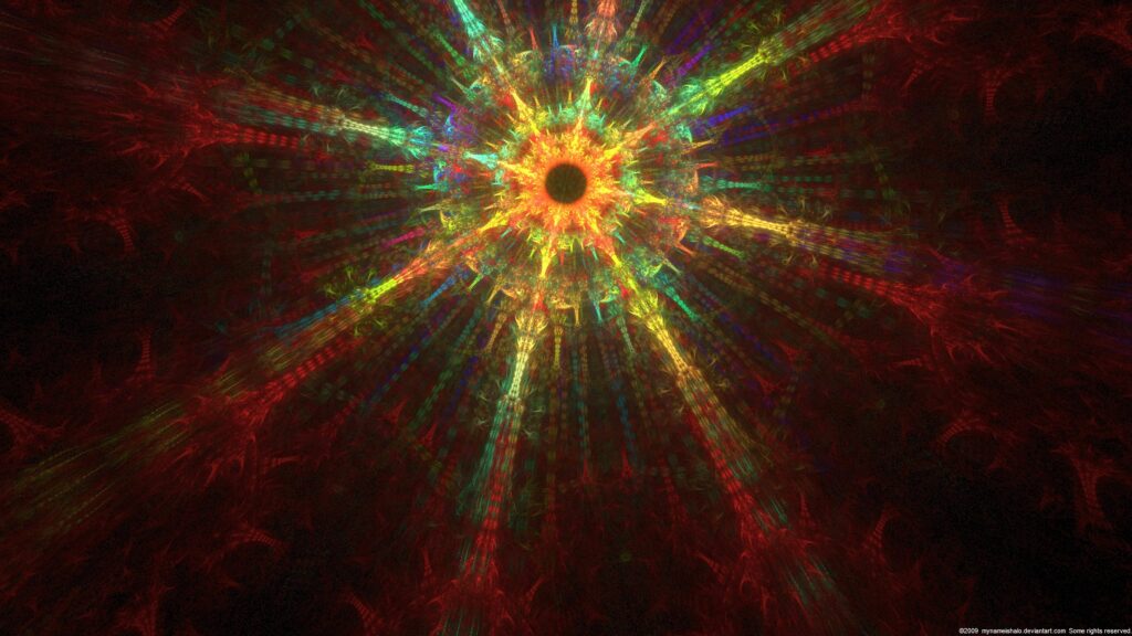 Vibrant Fractal Wall Art: 3840x2160 Abstract Glow Background Wallpaper