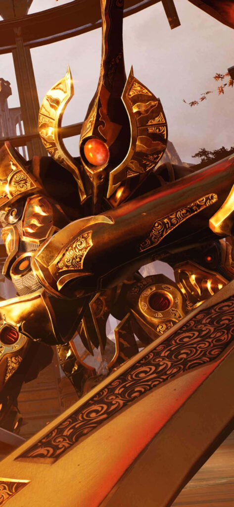 Epic Clash: Immortal Battle with Solaris in Godfall's Realm Wallpaper