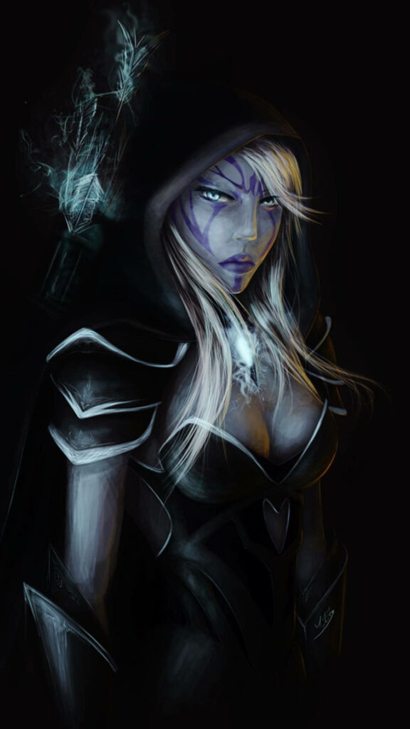Traxex: The Enigmatic Drow Ranger - A Striking Dota 2 Wallpaper