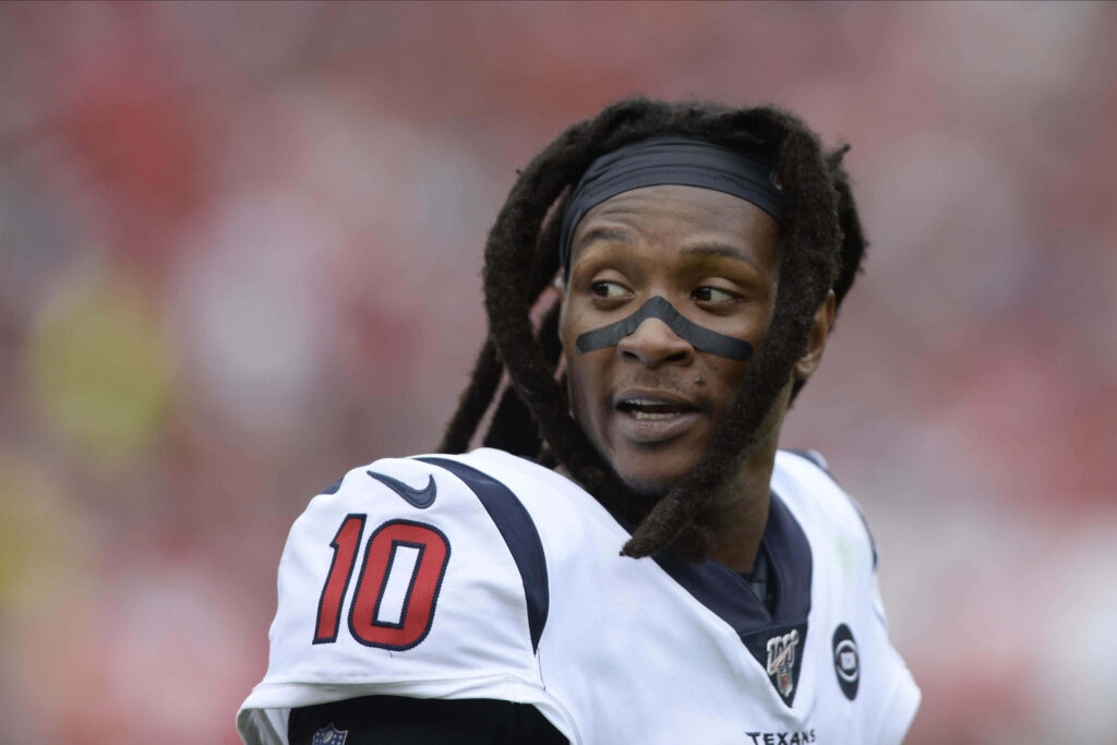DeAndre Hopkins Houston Texans number 10 intense game day action focused expression wallpaper