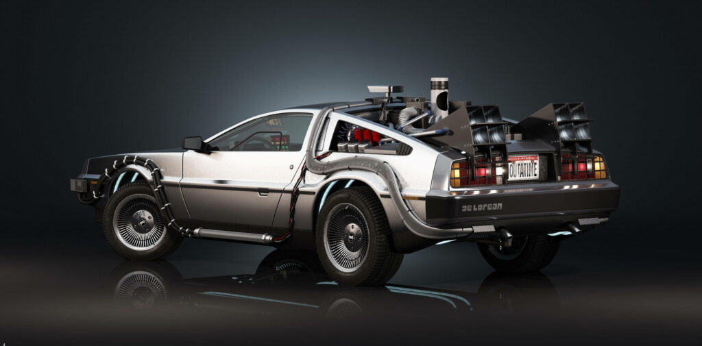 DeLorean time machine wallpaper classic stainless steel futuristic Back to the Future car