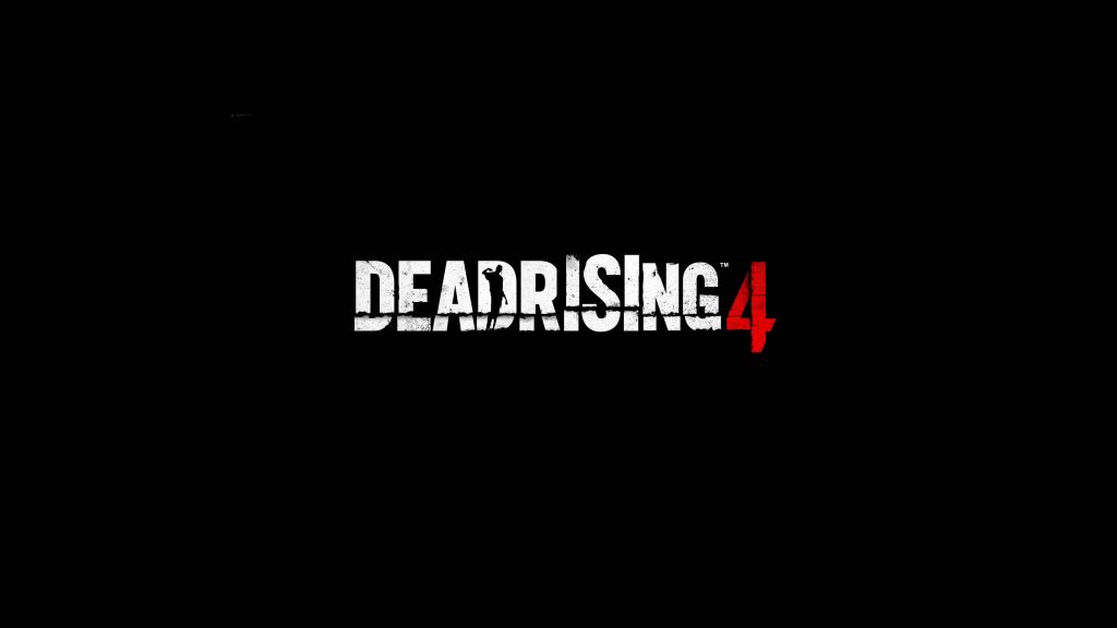 Dead Rising 4 wallpaper with distressed white logo red number four and Frank West silhouette