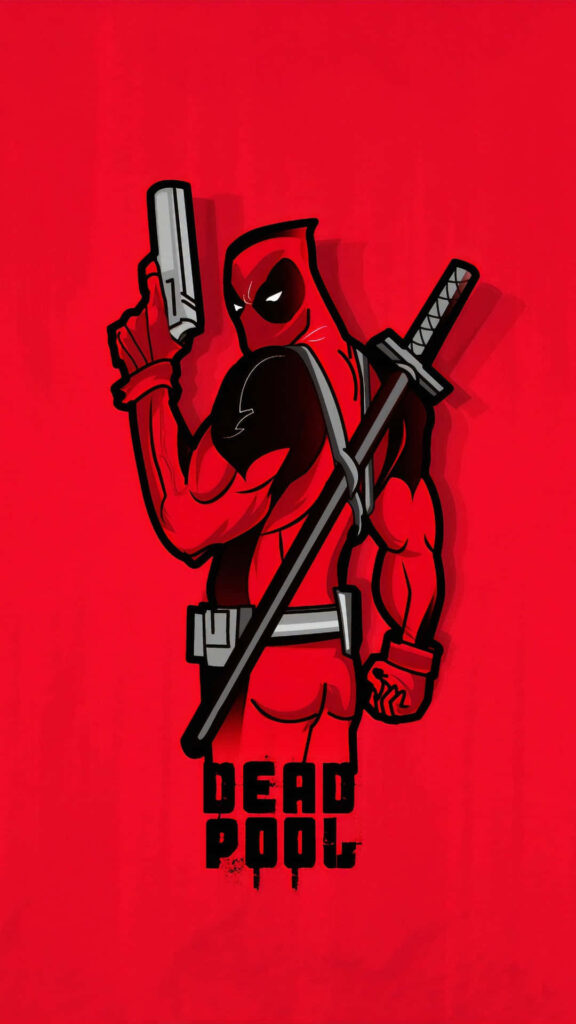 Deadpool: The Merc with a Mouth Strikes a Pose on Your Phone Screen Wallpaper