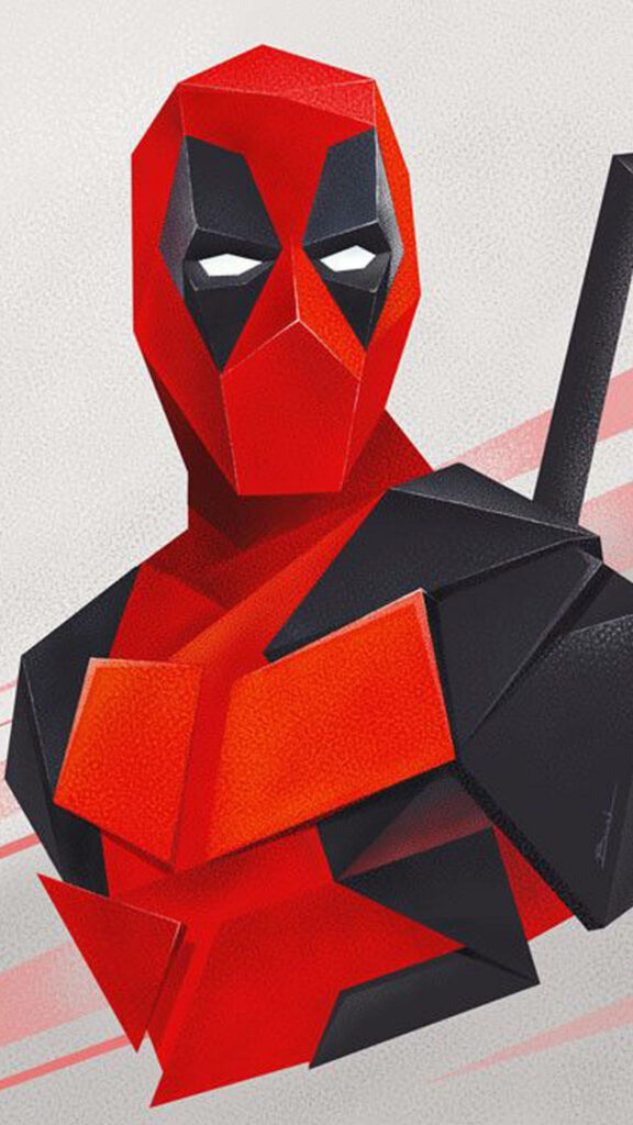 Deadpool's Stylish Stance: A Sleek Phone Wallpaper for the Playful Marvel Fan