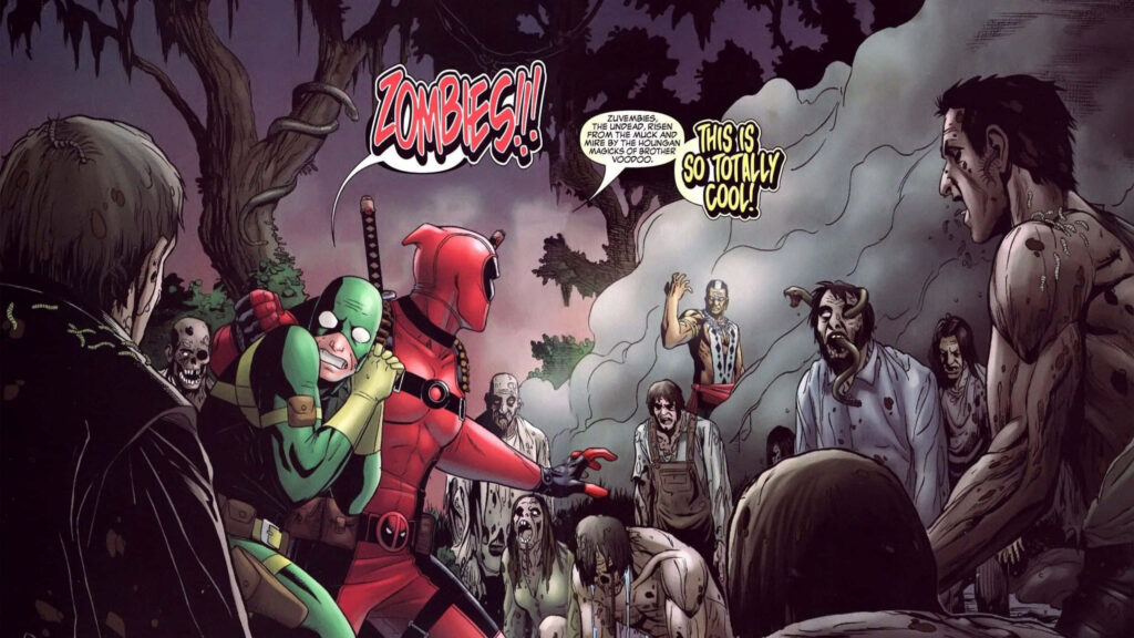 Deadpool vs. Zombie Apocalypse: Marvel Comics 2560x1440 Wallpaper