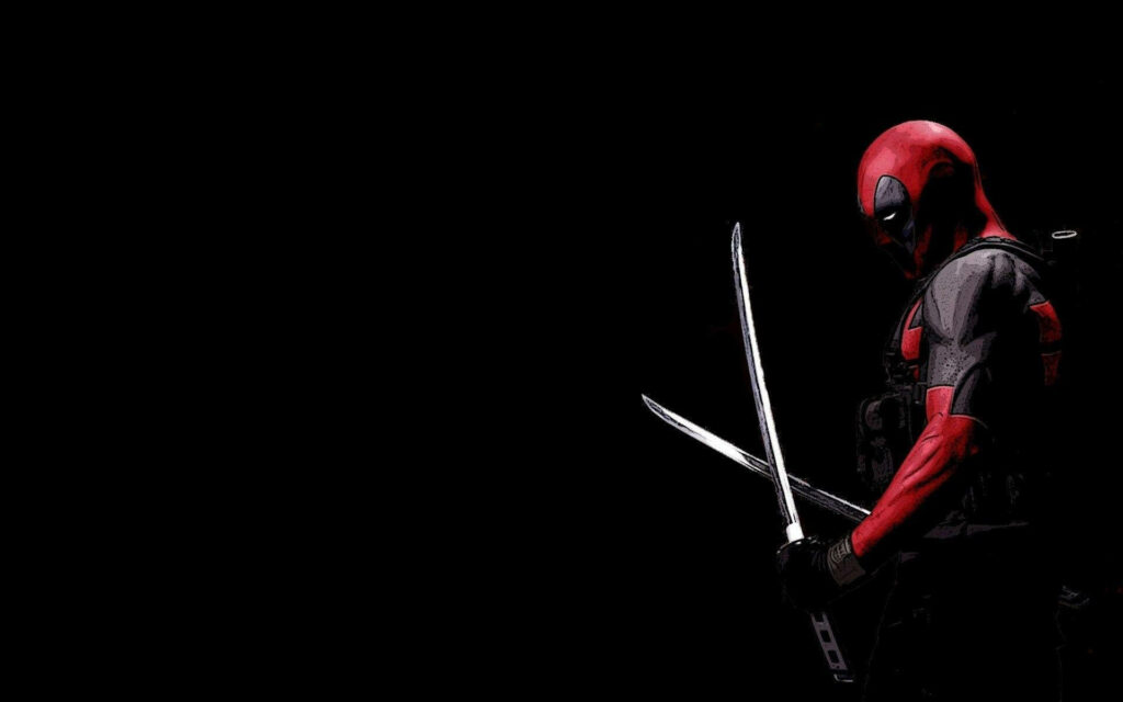 Deadpool's Dazzling Dual Swords: Amoled 4k Wallpaper for a Mesmerizing Background