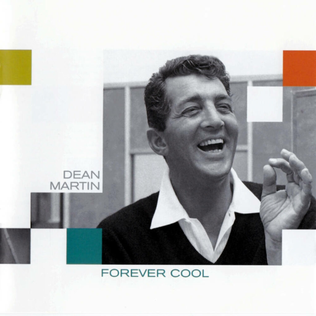 Dean Martin digital art wallpaper candid smile geometric shapes teal gold hues classic flair