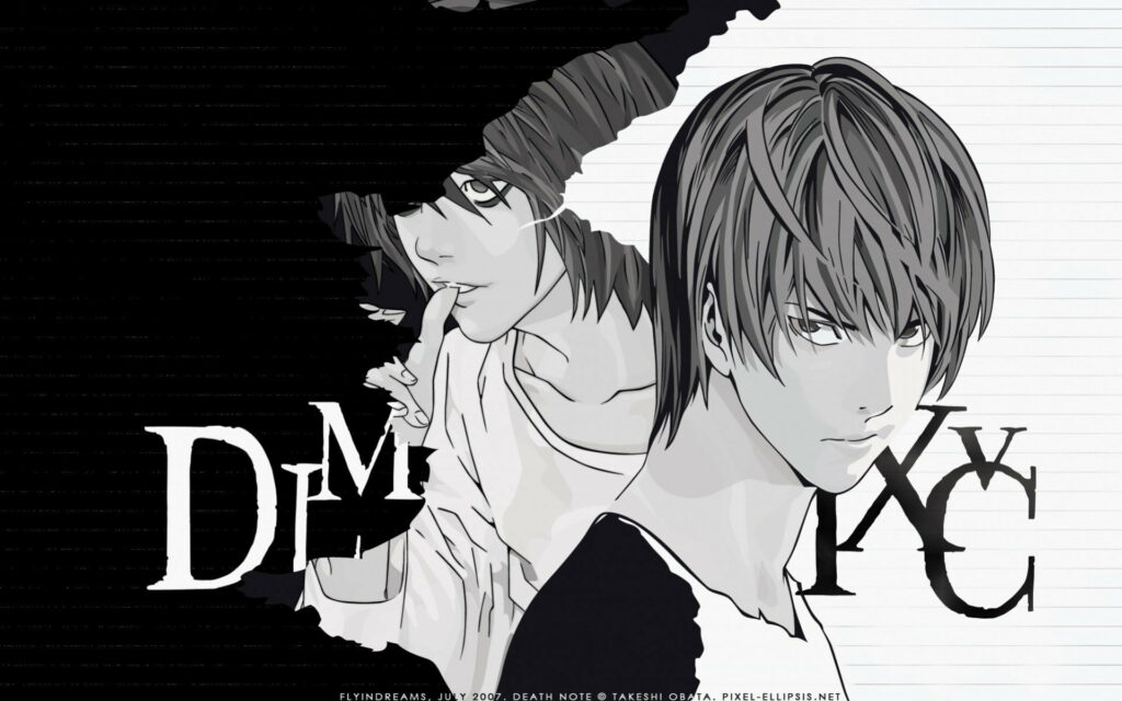 Deadly Graffiti: Light's Note Meets L in Stunning HD Wallpaper