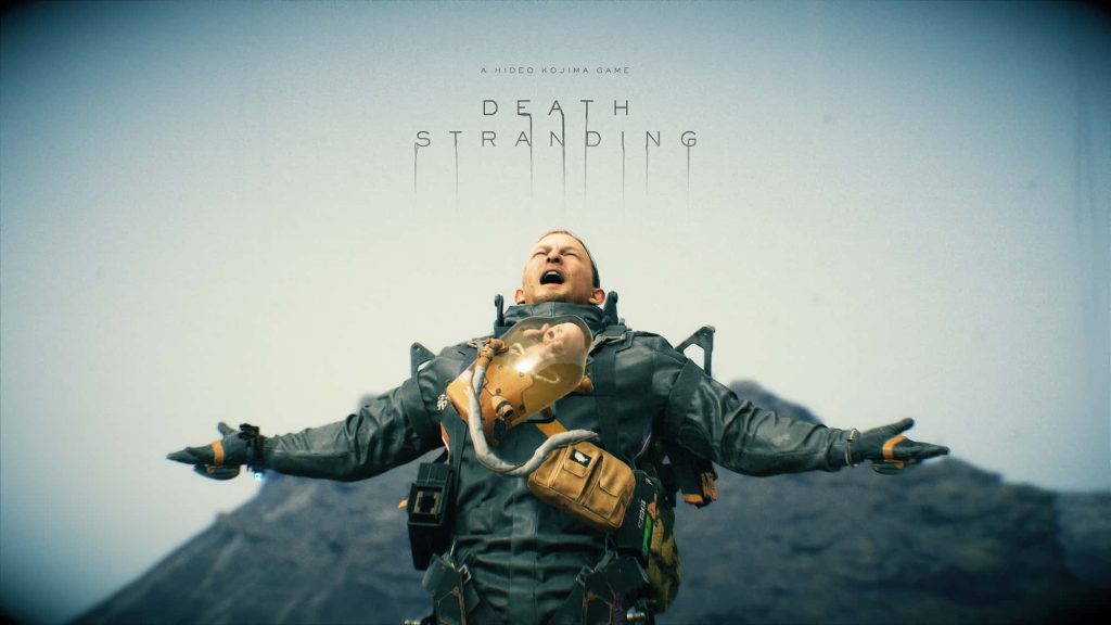 Sam Porter Bridges with Bridge Baby in cinematic Death Stranding wallpaper desolate horizon