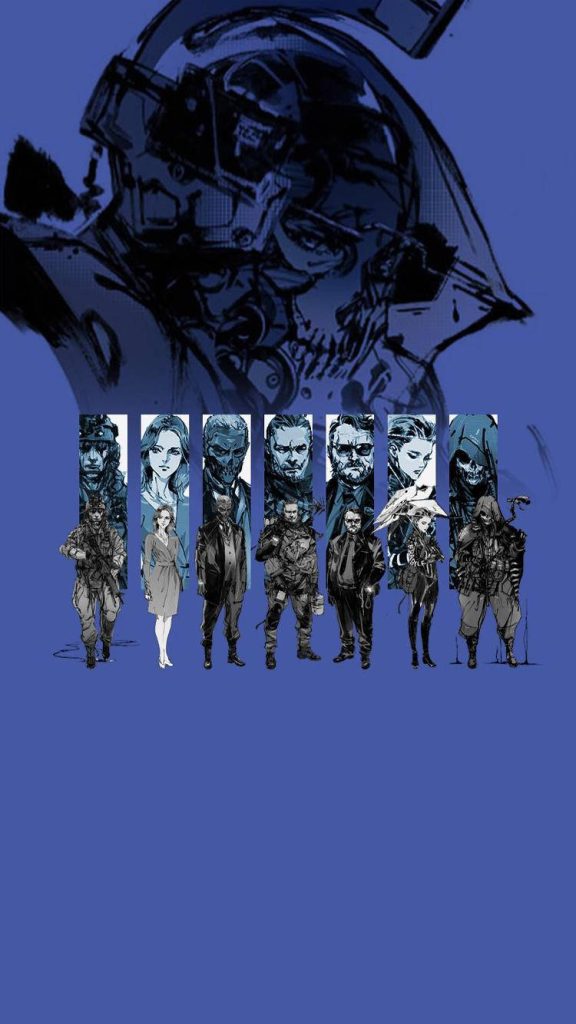 Death Stranding iPhone wallpaper featuring Sam Porter Bridges and Cliff Unger in ink sketch style