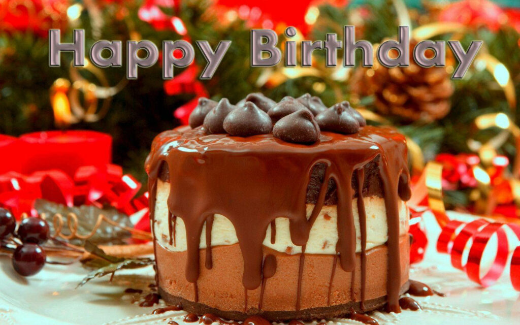 Celebrating Sweet Success with a Chocolatey Delight – Mesmerizing Birthday Cake Image Wallpaper