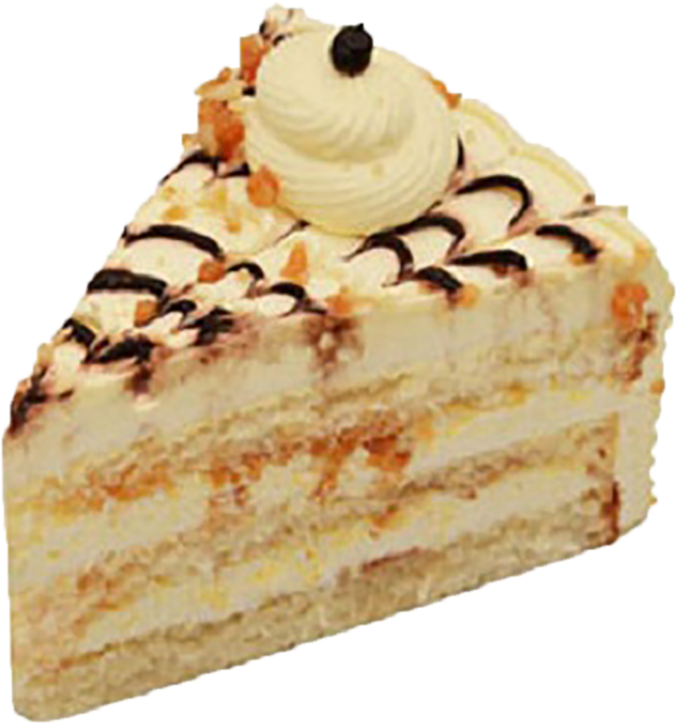 Decadent Cake Slice Wallpaper: Creamy Layers & Chocolate Drizzle