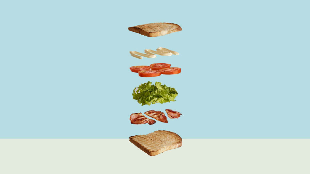 Deconstructed Sandwich Wallpaper: Toasted Bread & Fresh Ingredients